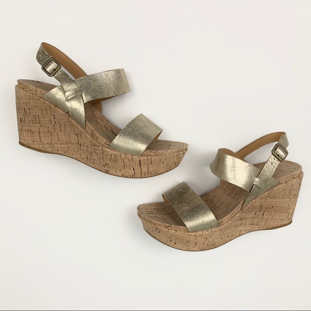 Kork-Ease Austin Slingback Wedge Sandal - Metallic